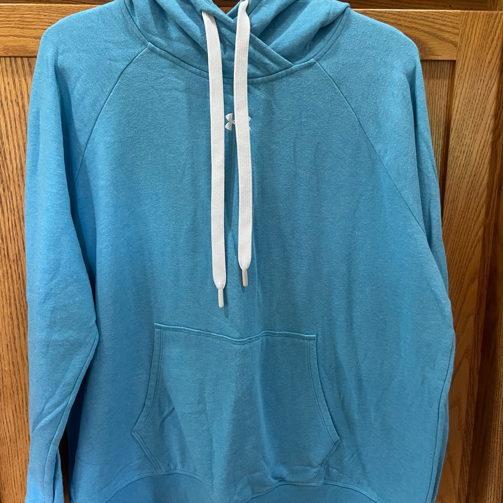 Blue Under Armour Hoodie with White Drawstrings